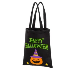 SAC FEUTRINE HAPPY HALLOWEEN 42X21CM NOIR