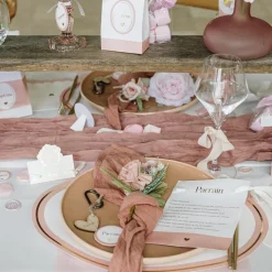 10 SACHETS CARTON BAPTÊME 7.5X12.5X4.5CM ROSE