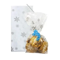 20 SACHETS TRANSPARENTS 12X28CM FLOCONS
