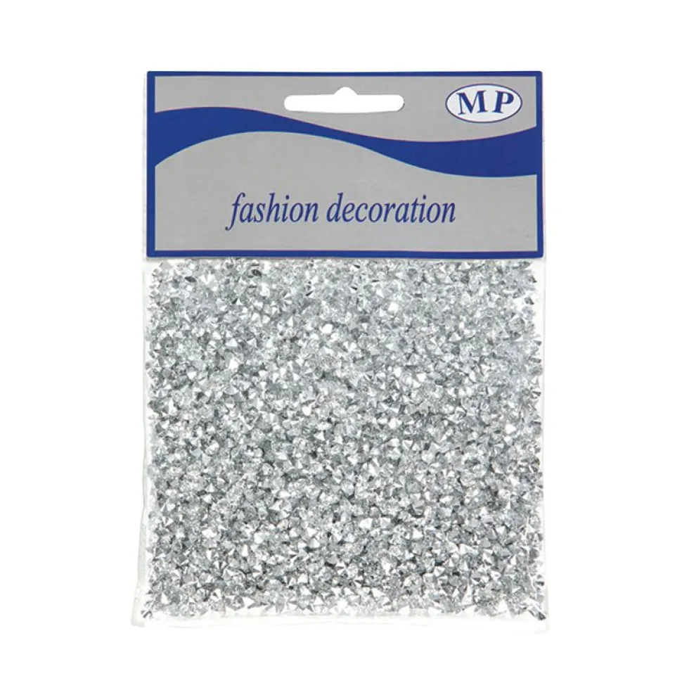 SACHET STRASS PLASTIQUE DIAMANTS 4MM 50G ARGENT