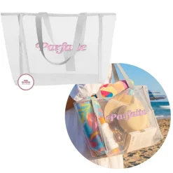 SAC PLAGE MESH PARFAITE 37X57X15CM BLANC