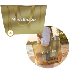 SAC PLAGE MESH PÉTILLANTE 37X57X15CM OR