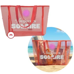 SAC PLAGE MESH TOUJOURS SOLAIRE 37X57X15CM ROUGE