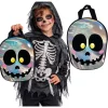 SAC PVC HOLOGRAPHIQUE CRÂNE FUN 36X28CM ARGENT