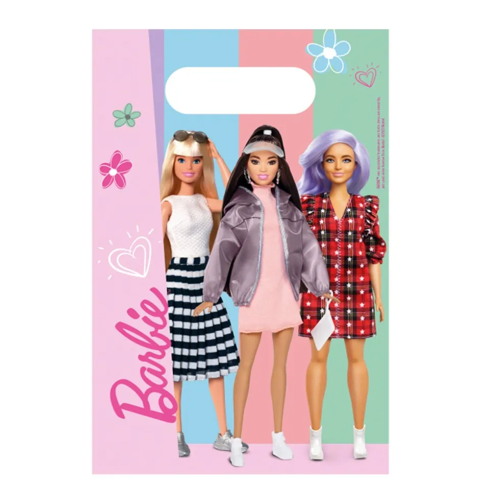 8 SACS CADEAUX BARBIE SWEET LIFE 23.6X15.8CM ROSE