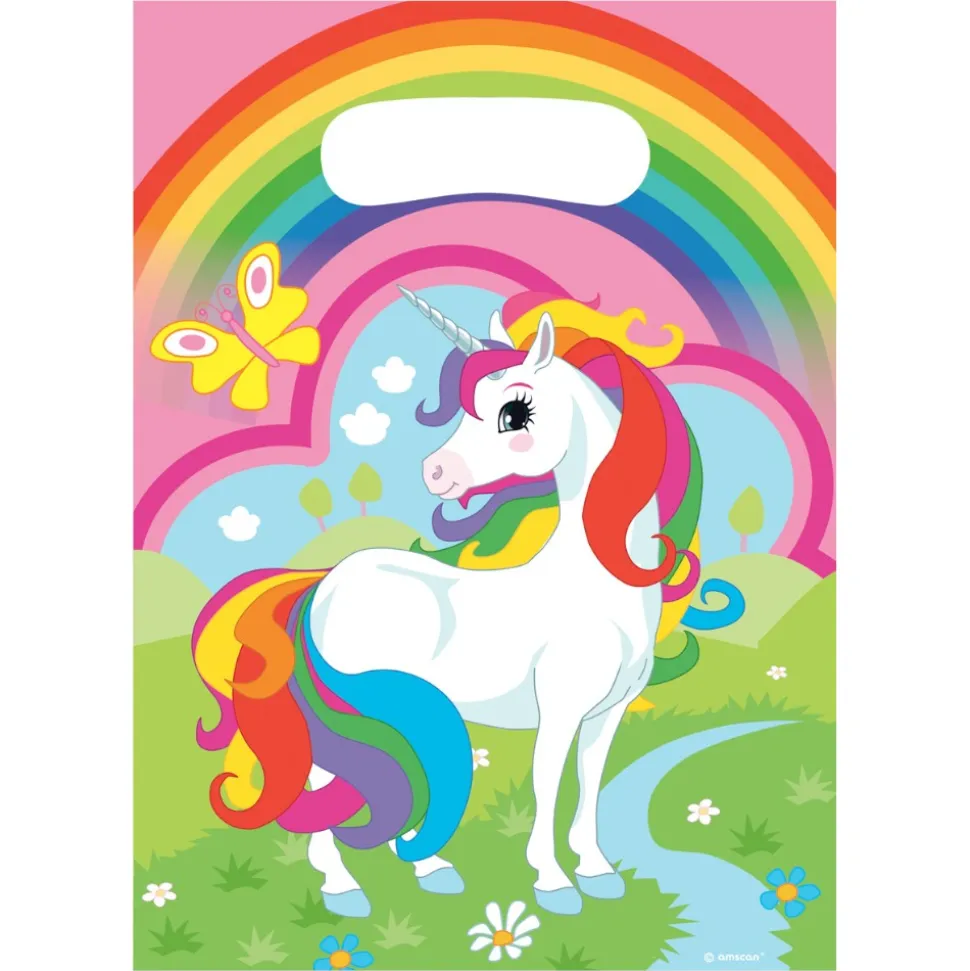 8 SACS À CADEAUX LICORNE EN PLASTIQUE