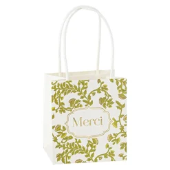6 SACS CADEAUX MERCI BOTANIC 10X11X7CM PISTACHE