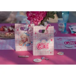 10 SACS CADEAUX PAPIER POUPÉE GIRLY 13X7X18CM ROSE