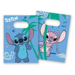 4 SACS CADEAUX PAPIER STITCH ANGEL 26X16CM BLEU