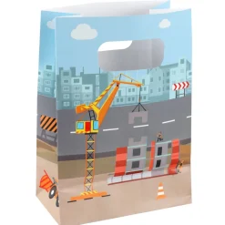 10 SACS CADEAUX PAPIER TRAVAUX CHANTIER 13X7X18CM