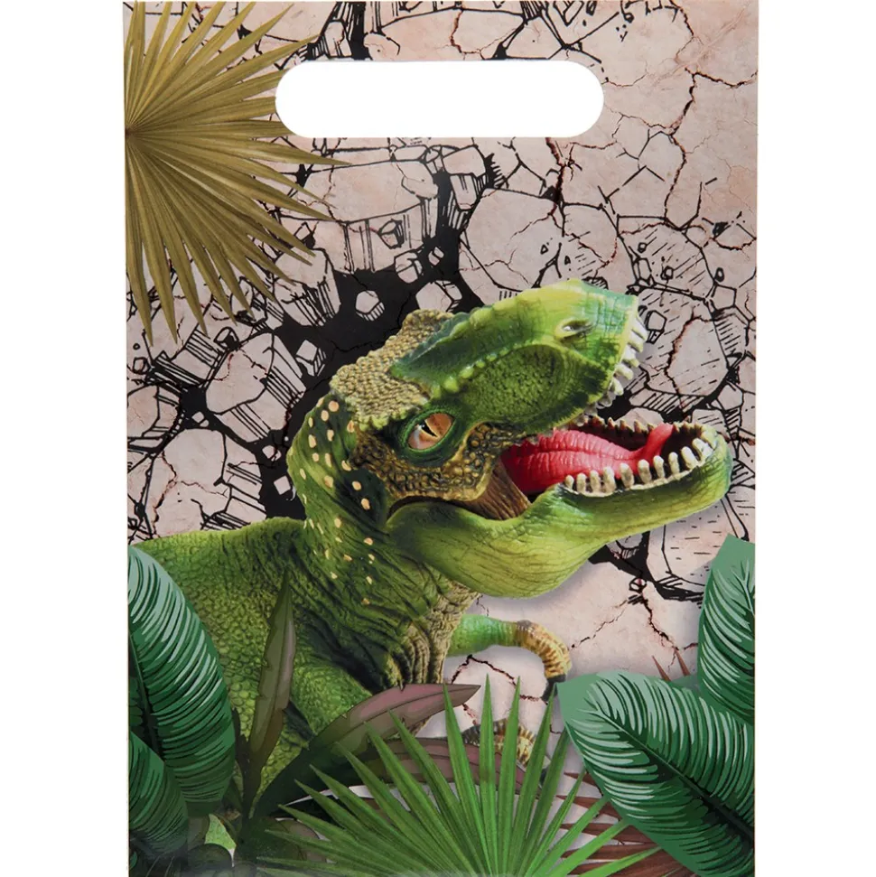 10 SACS CADEAUX PAPIER T-REX JURASSIC 16.5X23CM
