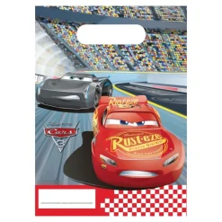 6 SACS CADEAUX PLASTIQUE CARS 23X16.5CM