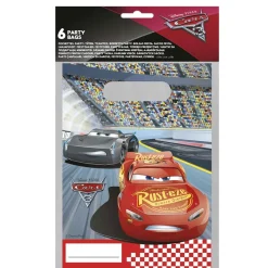 6 SACS CADEAUX PLASTIQUE CARS 23X16.5CM