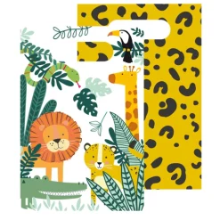 8 SACS CADEAUX SAFARI NATURE SAUVAGE 16.5X23CM