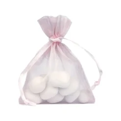 10 SACS ORGANZA 7.5X10CM ROSE PÂLE