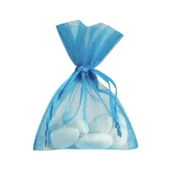 10 SACS ORGANZA 7.5X10CM TURQUOISE
