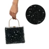 SAC VELOURS SEQUIN 18X4.5X25CM NOIR