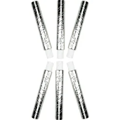 6 SARBACANES SÉCURISÉES CARTON 15CM ARGENT MÉTAL