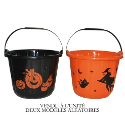 SEAU CITROUILLE OU SORCIÈRE 20CM