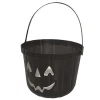 SEAU PLASTIQUE CITROUILLE 20CM NOIR