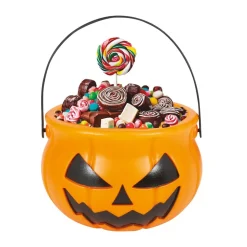 SEAU PVC CITROUILLE CHASSE BONBON HALLOWEEN 11CM