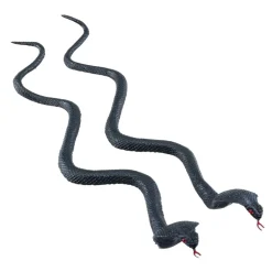 2 SERPENTS COBRA DÉCO PLASTIQUE 35CM NOIR