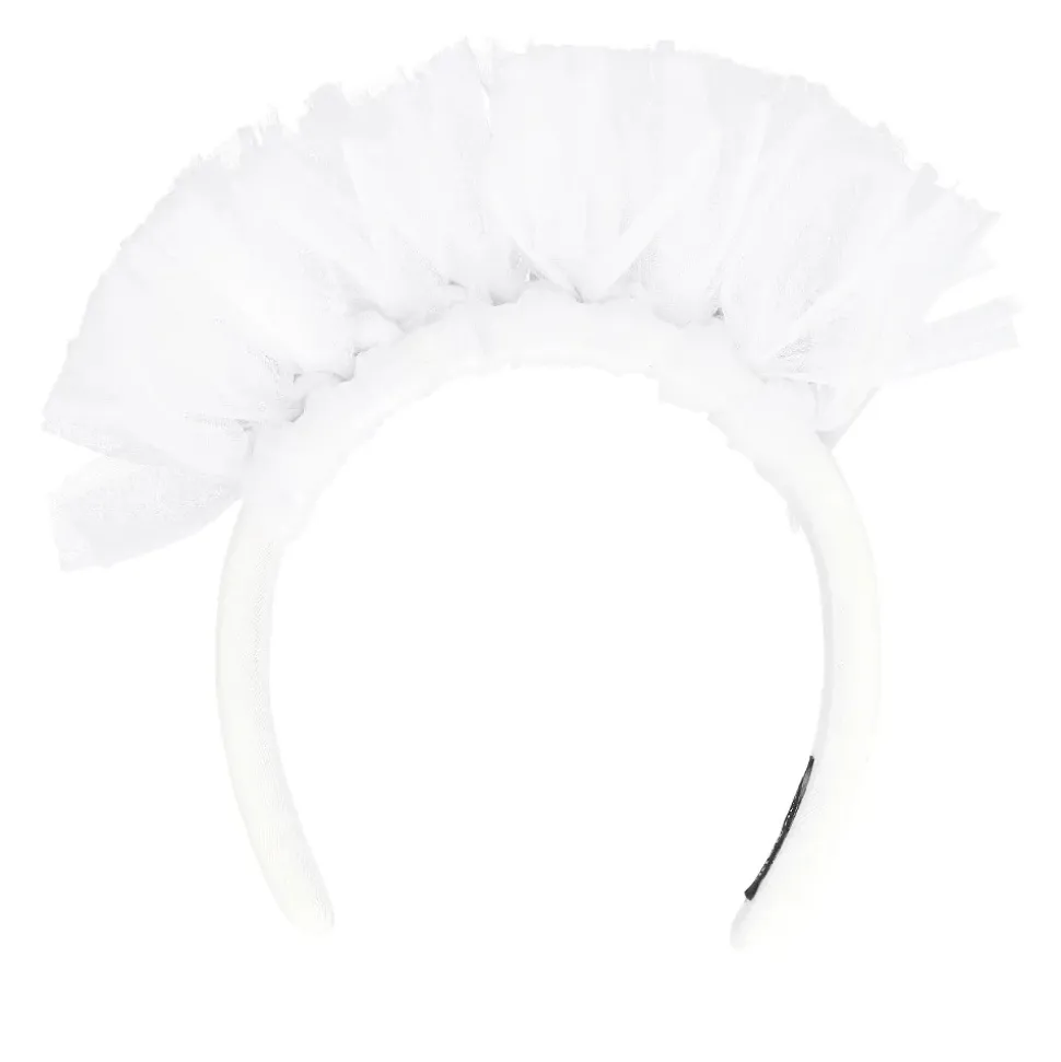 SERRE-TÊTE BRIDE PERLES TULLE BLANC EVJF FEMME