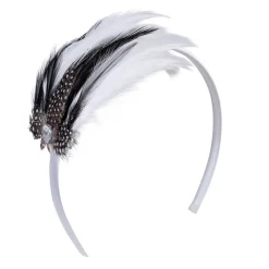 SERRE-TÊTE CHARLESTON PLUMES STRASS ADULTE
