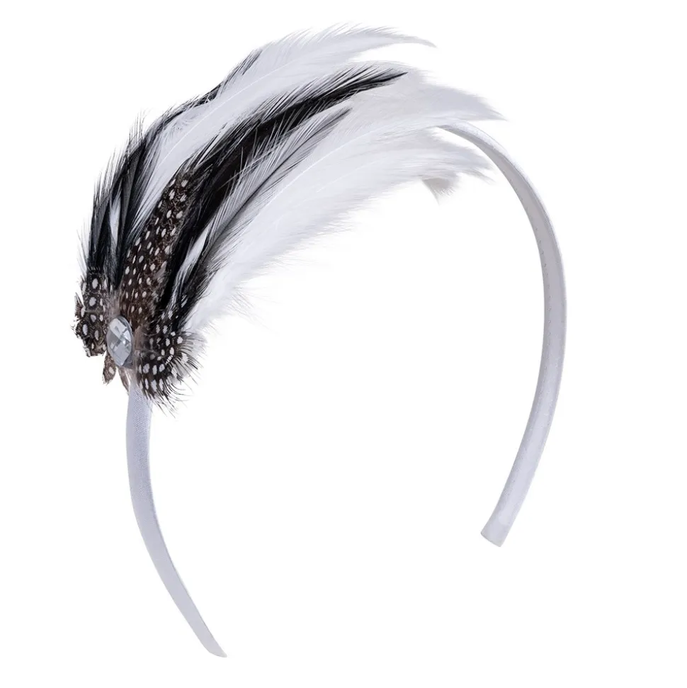 SERRE-TÊTE CHARLESTON PLUMES STRASS ADULTE