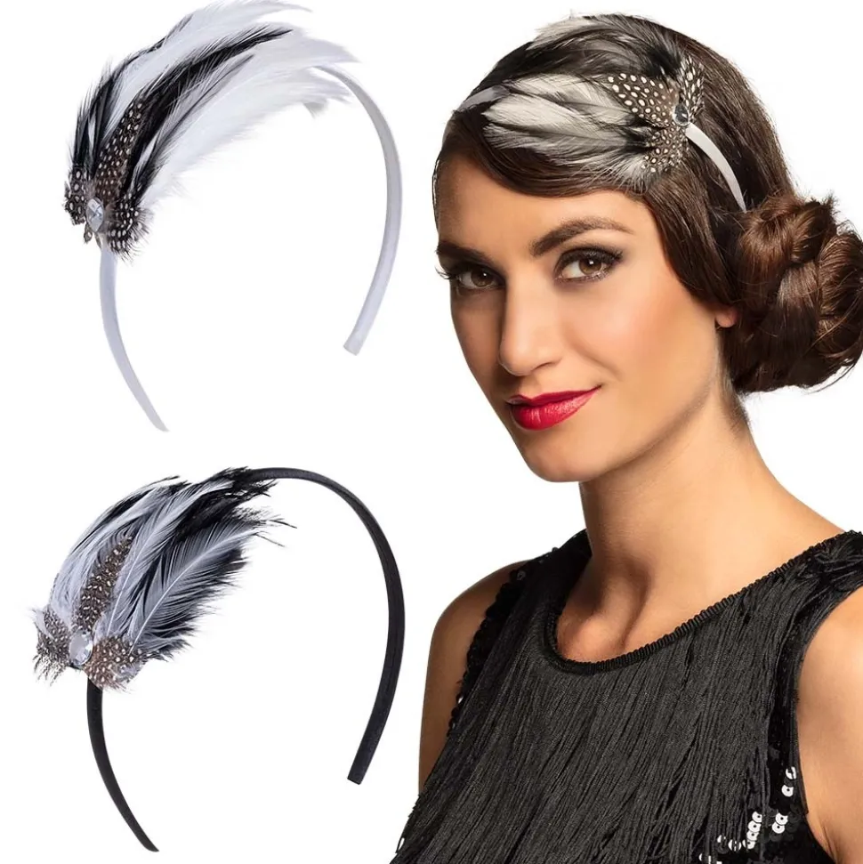 SERRE-TÊTE CHARLESTON PLUMES STRASS ADULTE