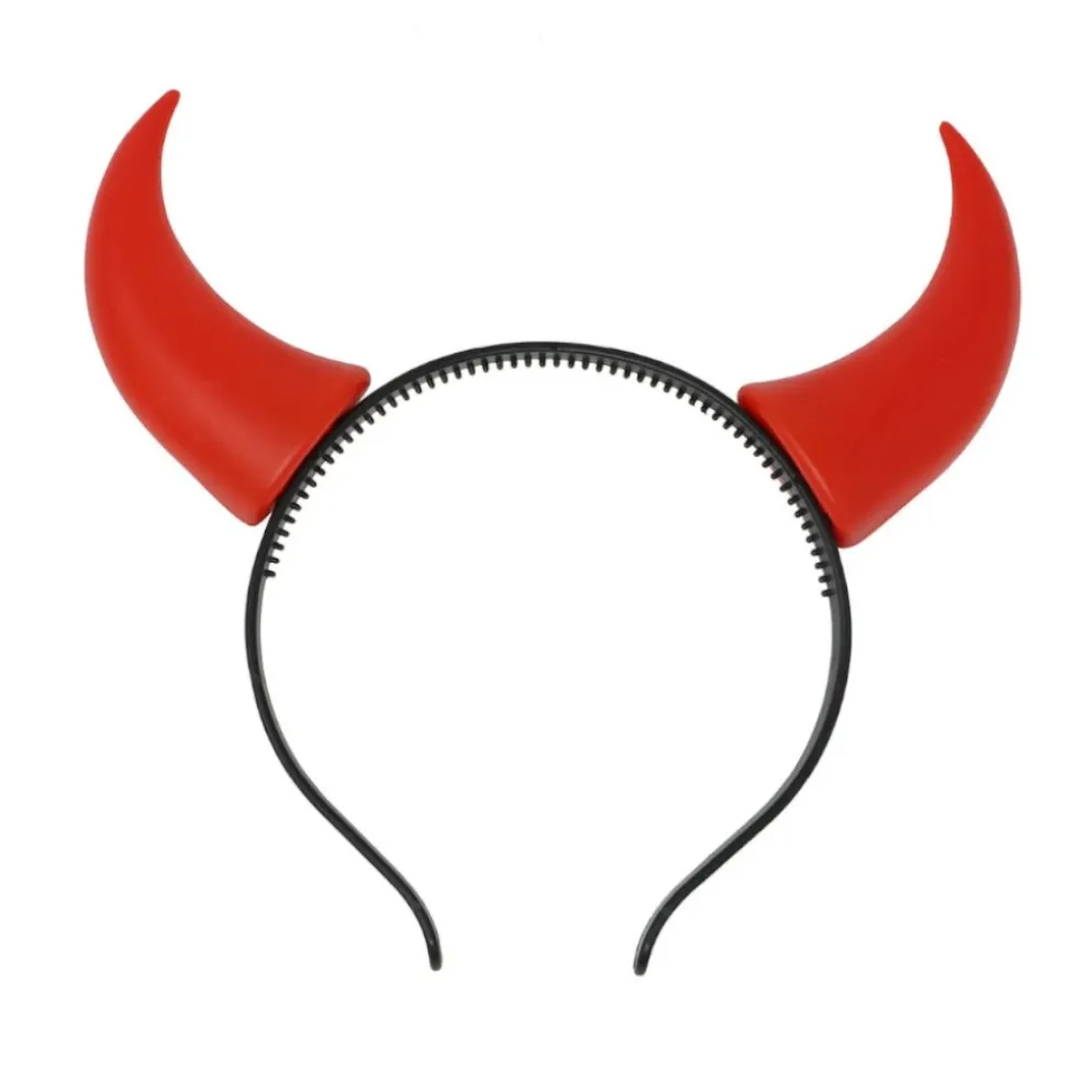 SERRE-TÊTE CORNES DE DIABLE POINTUES ROUGE ADULTE