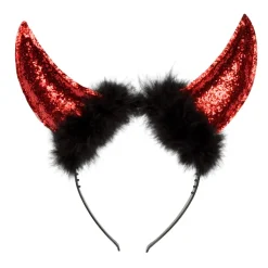 SERRE-TÊTE CORNES DE DIABLE ROUGE PAILLETÉ