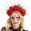 SERRE-TÊTE COURONNE DAY OF THE DEAD ROUGE ADULTE