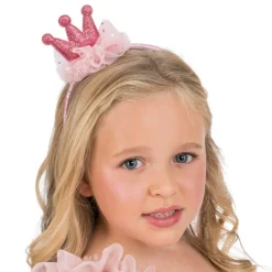 SERRE-TÊTE COURONNE PRINCESSE PAILLETÉE ROSE FILLE