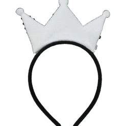 SERRE-TÊTE COURONNE REINE ARGENT SEQUINS ADULTE