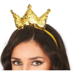 SERRE-TÊTE COURONNE REINE OR SEQUINS ADULTE