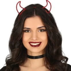 SERRE-TÊTE DÉMON ROUGE PIERRES PRÉCIEUSES