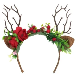 SERRE-TÊTE FESTIF RENNE DES BOIS FLEURI ADULTE