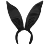 SERRE-TÊTE GRANDES OREILLES LAPIN SATIN NOIR FEMME