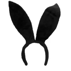 SERRE-TÊTE GRANDES OREILLES LAPIN SATIN NOIR FEMME