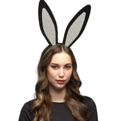 SERRE-TÊTE GRANDES OREILLES LAPIN STRASS NOIR