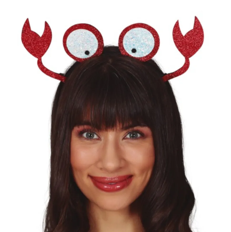 SERRE-TÊTE HUMOUR CRABE FOAM ROUGE PAILLETÉ