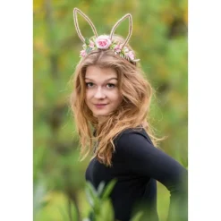 SERRE-TÊTE LAPIN FLEURS PÂQUES