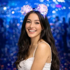SERRE-TÊTE LED POMPONS LUMINEUX 3 MODES ADULTE