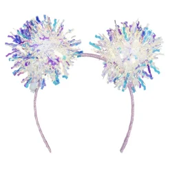 SERRE-TÊTE LED POMPONS LUMINEUX 3 MODES ADULTE