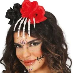 SERRE-TÊTE MAIN SQUELETTE FLEUR ARTIFICIEL FEMME