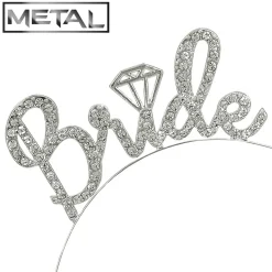 SERRE-TÊTE MÉTAL BRIDE STRASS ARGENT EVJF FEMME