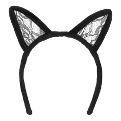 SERRE-TÊTE OREILLES CHAT DENTELLE NOIR FEMME