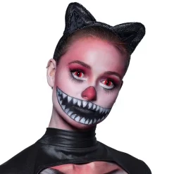 SERRE-TÊTE OREILLES DE CHAT NOIR PAILLETÉ ADULTE