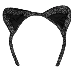 SERRE-TÊTE OREILLES DE CHAT NOIR PAILLETÉ ADULTE